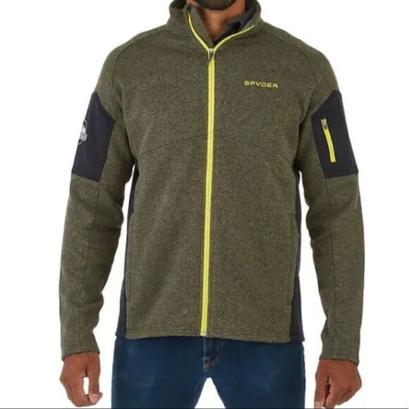 Spyder‎ Men's Empire Jacket Olive GreenHeather MEDIUM New - Picture 1 of 15